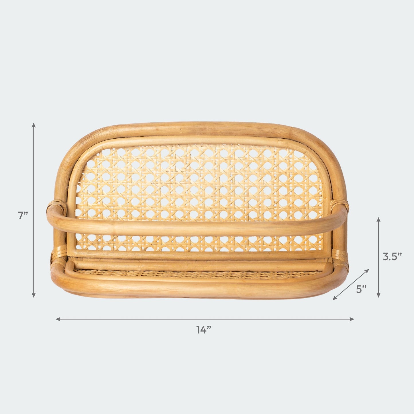 Curved Rattan Wall Shelf - Single Tier